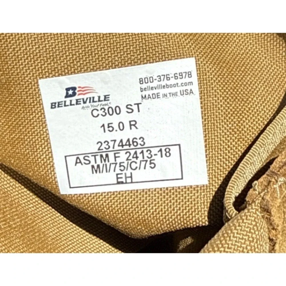 NEW Belleville C300ST Steel Toe Boots Mens 15 Coyote Hot Weather Combat Military